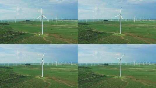 草原上的风车高清在线视频素材下载
