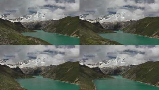 西藏山南朱错白玛林白马林措库拉岗日雪山高清在线视频素材下载