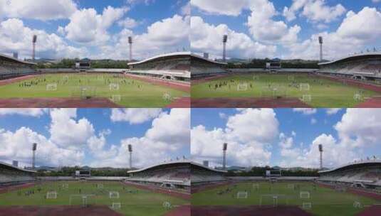 体育馆足球比赛延时摄影8K高清在线视频素材下载