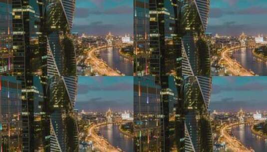 俄罗斯夜晚城市风景高清在线视频素材下载
