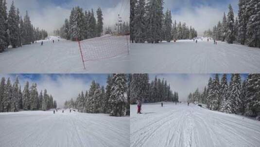 POV拍摄的滑雪者高清在线视频素材下载