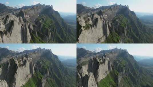 航拍的山脉景观高清在线视频素材下载