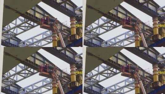 高速桥梁建设 升降机高清在线视频素材下载