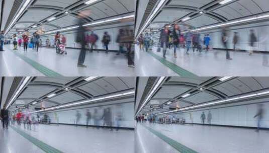 地铁通道延时摄影视频高清在线视频素材下载