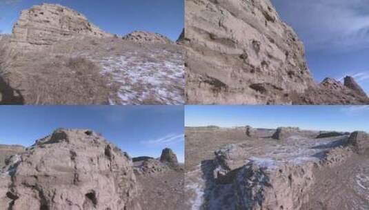 内蒙古巴彦淖尔新忽热古城遗址高清在线视频素材下载