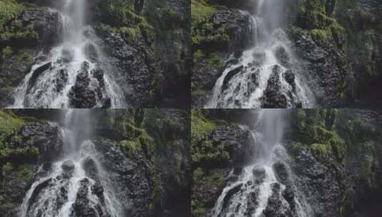 黑色岩石瀑布高清在线视频素材下载