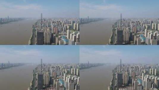 航拍湖北武汉城市宣传片地标建筑高清在线视频素材下载