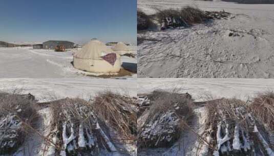 冬季独山子大峡谷航拍高清在线视频素材下载