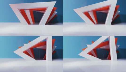 创意几何体室内空间3D渲染高清在线视频素材下载