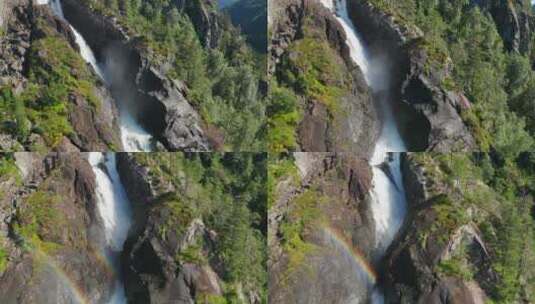瀑布风景风光美景生态水流高山流水高清在线视频素材下载