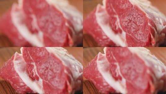 新鲜生鲜牛肉展 棚拍高清在线视频素材下载