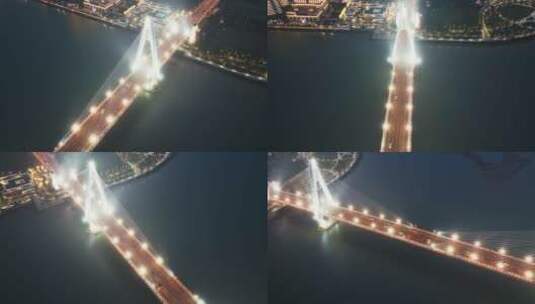 海口世纪大桥夜景高清在线视频素材下载