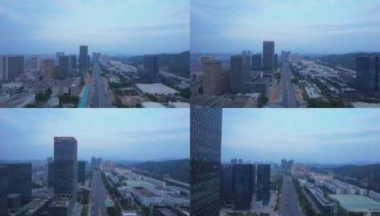 深圳龙岗宝龙大道两边建筑高楼A高清在线视频素材下载