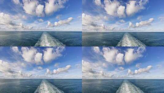 坐游艇出海旅行海面泡沫高清在线视频素材下载