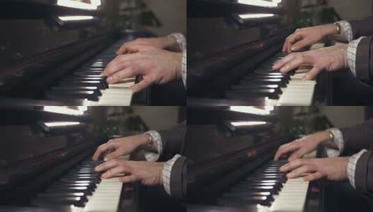 男人手指在钢琴上敲击高清在线视频素材下载