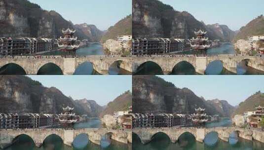 贵州省黔东南镇远古镇风光4k航拍高清在线视频素材下载