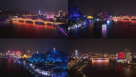 4K延时航拍柳州夜景高清在线视频素材下载