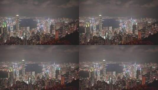 香港太平山夜景城市全景高清在线视频素材下载