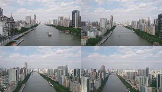 广州沿江西路航拍高清在线视频素材下载