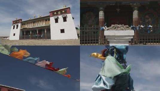 Y1内蒙古乌兰察布四子王旗锡拉木伦庙外观高清在线视频素材下载