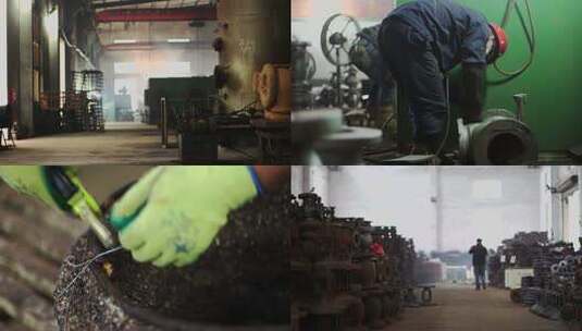 机床制作工厂镜头钢铁生产高清在线视频素材下载