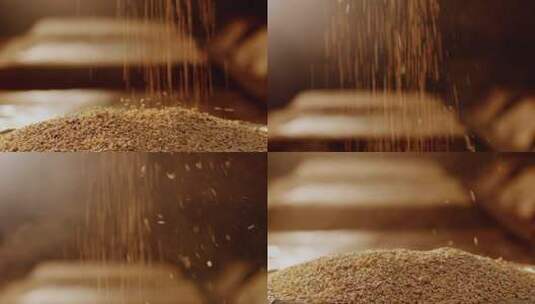 小麦掉落摇镜头高清在线视频素材下载