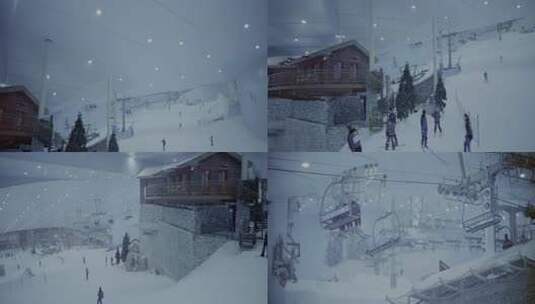 室内滑雪场高清在线视频素材下载