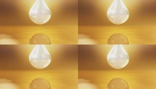 原创商用护肤品化妆品黄金细胞水滴下落动画高清在线视频素材下载