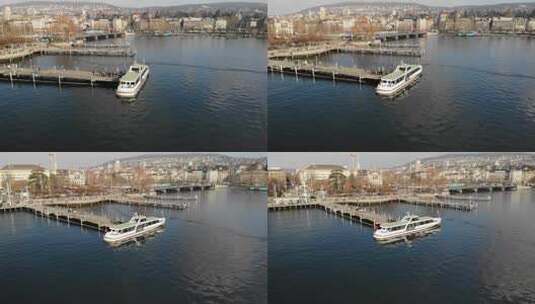 城市码头航拍高清在线视频素材下载