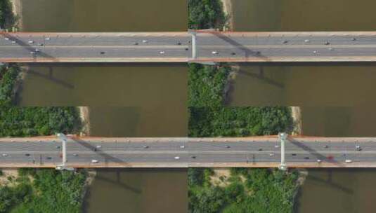 架空桥景观。架空公路桥。河上公路高清在线视频素材下载
