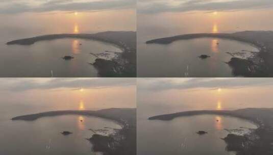 涠洲岛日落航拍高清在线视频素材下载