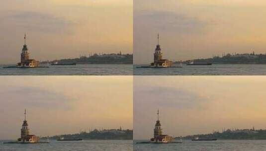海中央的灯塔高清在线视频素材下载