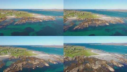 爱尔兰多尼戈尔郡阿兰莫尔岛上Clouhhcorr海滩鸟瞰图高清在线视频素材下载