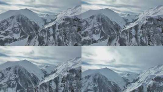 佐治亚州古多里美丽雪山的鸟瞰图高清在线视频素材下载