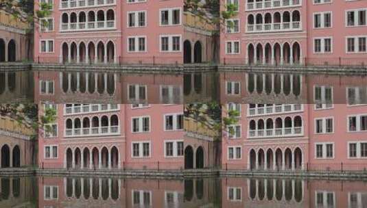 湖边的房子水上威尼斯高清在线视频素材下载