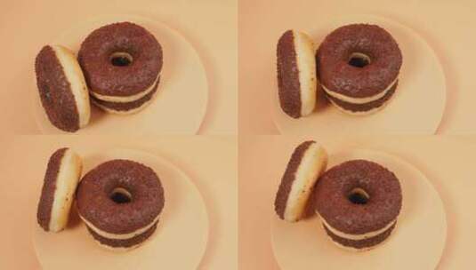 巧克力甜甜圈高清在线视频素材下载