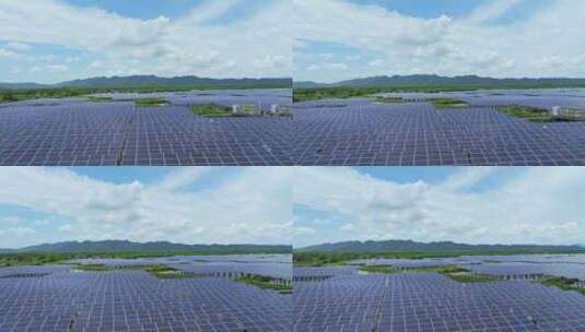 广东太阳能鱼塘光伏发电清洁能源碳中和航拍高清在线视频素材下载