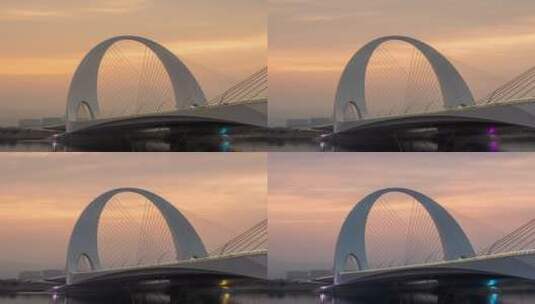 北京首钢新大桥晚霞高清在线视频素材下载
