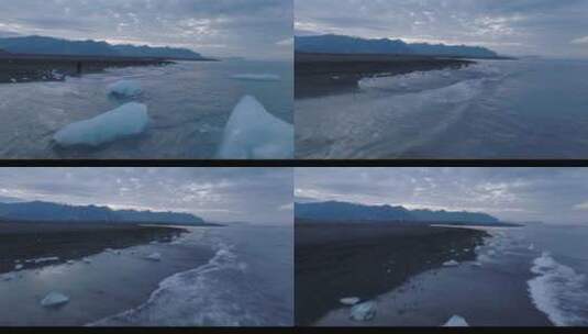冰岛冰湖、冰川、日落高清在线视频素材下载