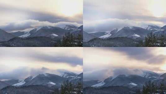 雪山山顶云景延时拍摄高清在线视频素材下载