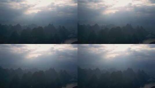桂林漓江山水片头航拍延时风光风景日出片头高清在线视频素材下载
