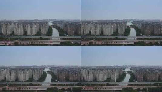 航拍上海市建筑夜景高清在线视频素材下载