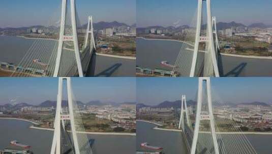 安徽省合肥市巢湖大桥航拍风光高清在线视频素材下载