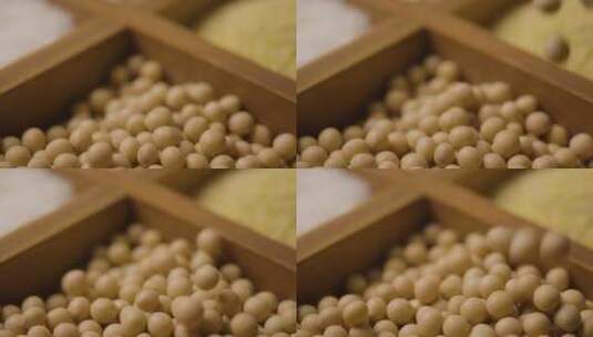 大豆黄豆五谷杂粮从空中掉落高清在线视频素材下载