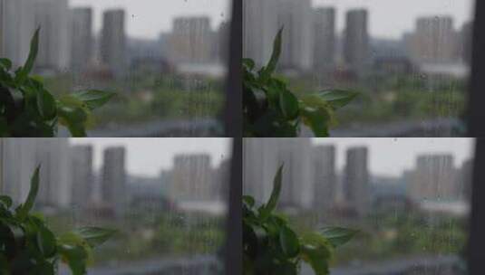 下雨天的窗外高清在线视频素材下载
