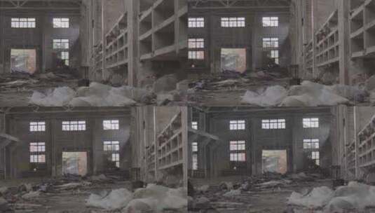废弃工厂的一角高清在线视频素材下载