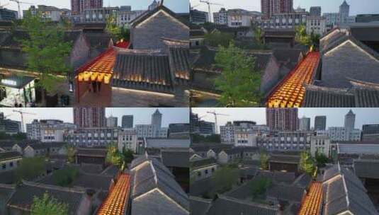 航拍徐州市回龙窝历史文化街区古建筑群高清在线视频素材下载