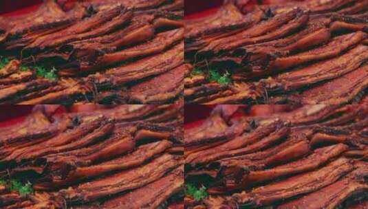川味美食腊肉高清在线视频素材下载