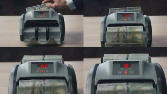 特写柜台数美元钞票高清在线视频素材下载