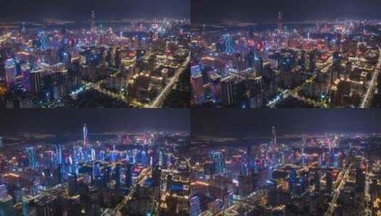 深圳灯光秀宣传片城市夜景航拍延时高清在线视频素材下载